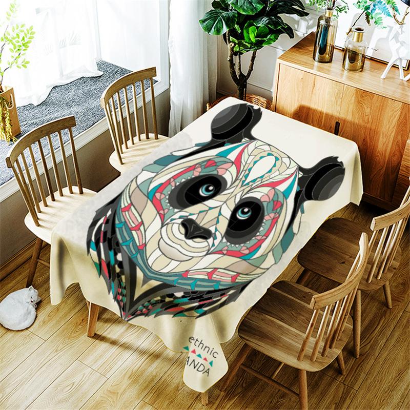 

Colorful Panda Tablecloth Creative Animal Pattern For Children Polyester Comfortable Waterproof Table Cloth Cover Home