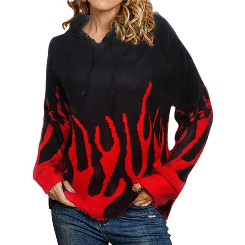 

Women's Hoodies & Sweatshirts Fashion Casual Long Sleeve Printed Hooded Pullovers Sweatshirt Tops Autumn Loose Drawstring Hood, Black