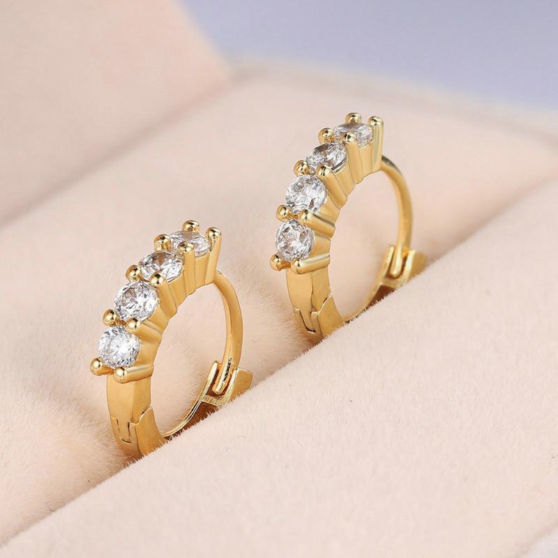 

tiny cute hoop earrings for women gold color ear piercing earing with zirconia jewellery women's jewelry accesories kae088, Golden;silver