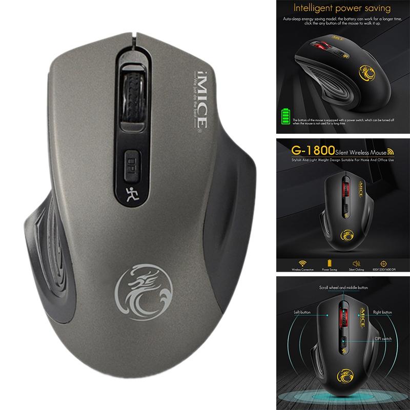 

IMice G1800 Computer Mouse, 2.4G Wireless Silent Optical Gaming Mouse For Pc, Laptop, Mice