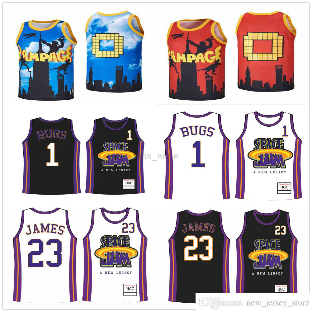 

NCAA Stitched Movie Basketball Jerseys Top Quality 0 Rampage blue RED 23 1 Lebron james space jam new legacy Black Jersey Fans Shirt Good On Sale, As picture men size s-xxl