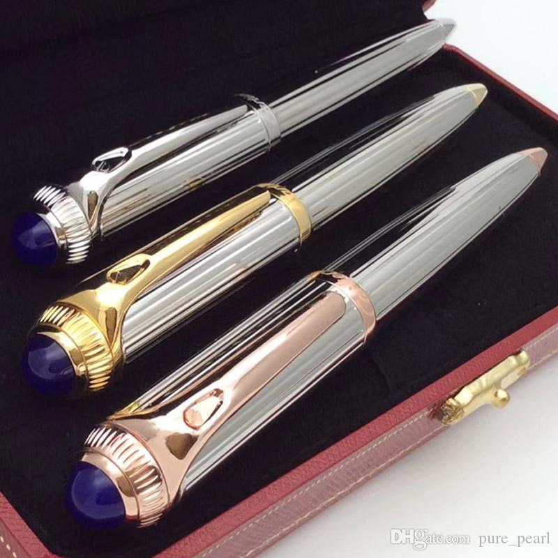 

PURE PEARL 16 Colors PP-C Classic Pen Fish Scale Metal Texture Writing Smooth Unique Luxury Ballpoint Pen+2 Gift Refills+Gift Plush Pouch, Golden / silver