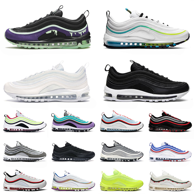 

mens womens running shoes sports og97 halloween worldwide white bullet air airmax max bleached coral 97s silver iridescent trainers
