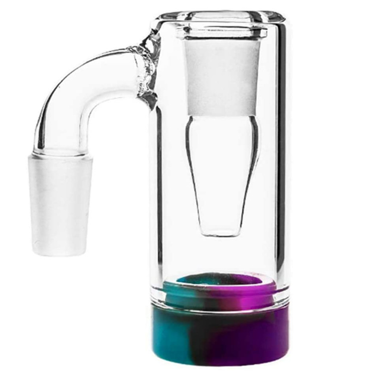 

14mm male size glass ashs catcher with two colors silicone contains silicone glass reclaim catcher for smoking hookah