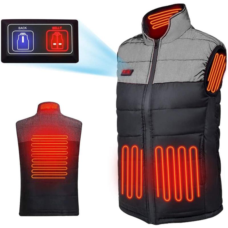 

Women' Vests USB Electric Warming Heated Heating Vest Women Outdoor Flexible Thermal Winter Jacket Men Smart Cotton Warmer Veste, Gray