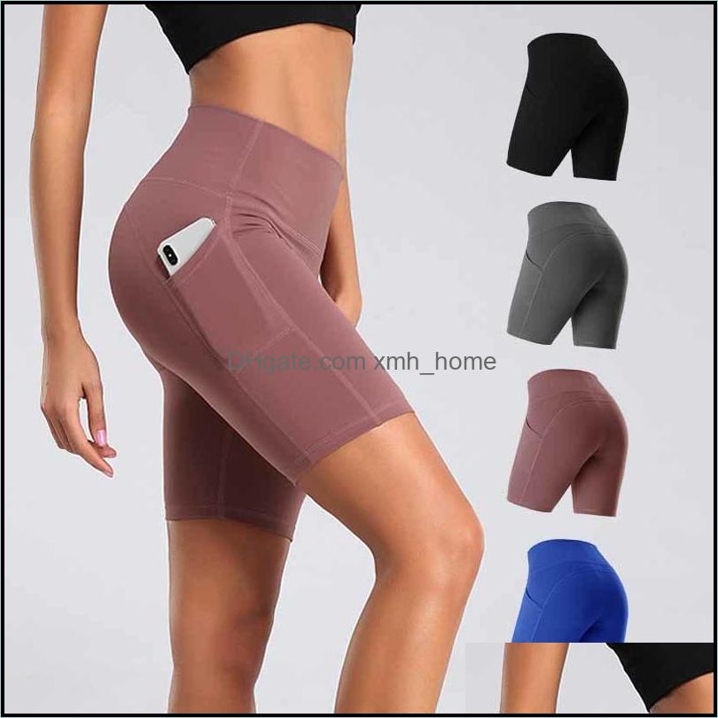 

Clothing Exercise Wear Athletic Outdoor Apparel & Outdoorswomen Gym Shorts High Waist Lifting Push Up Tight Cycling Sports Leggings + Phone, Hot pants black