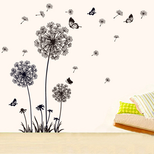 

creative cute butterfly dandelion wall stickers children's room bedroom kindergarten decoration wall
