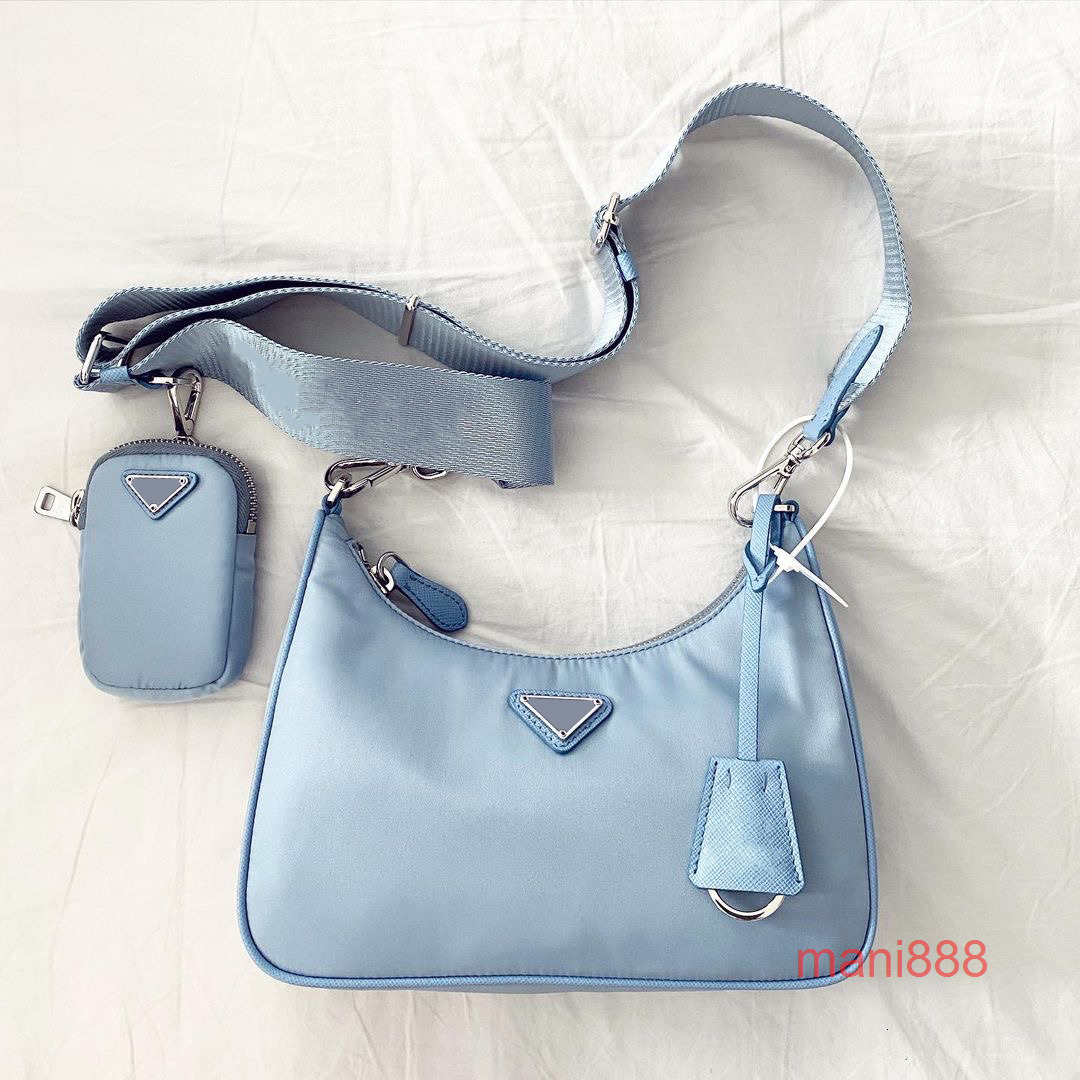 

High quality Designer luxury shoulder bag handbag Hobo vintage fashion women's men Clutch bags nylon Single style handbags Original, Blue