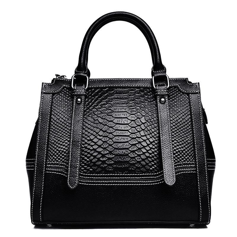 Evening Bags Genuine Leather Women Handbags Snake Skin Pattern Female Tote Bag Shoulder Brand Designer Ladies Sac