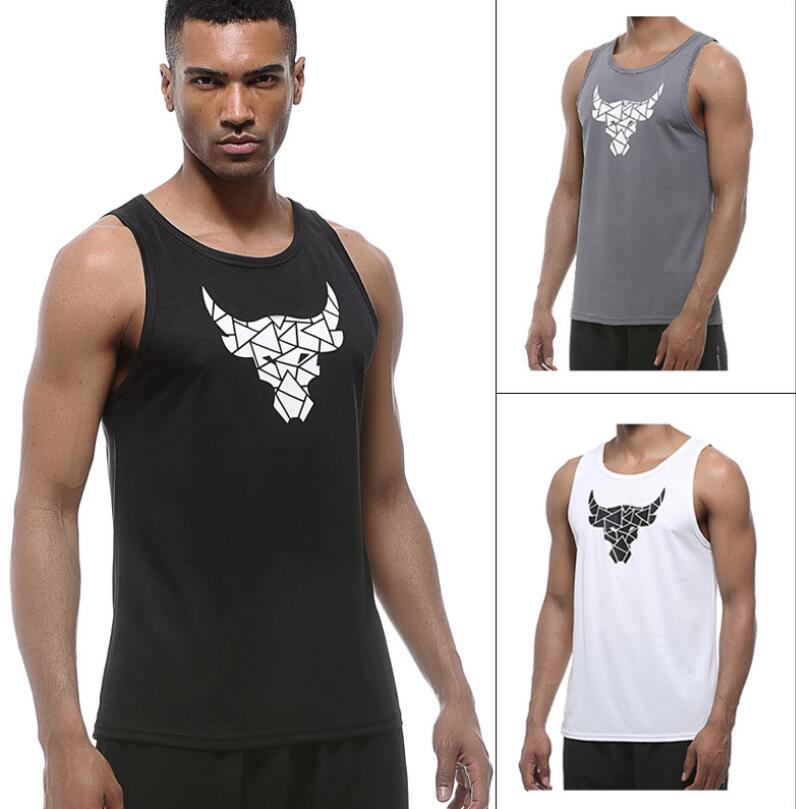 

Men's T -Shirts sports vest basketball training fitness tees mesh breathable outdoor quick-drying Tank Tops running short sleeve top, Gray