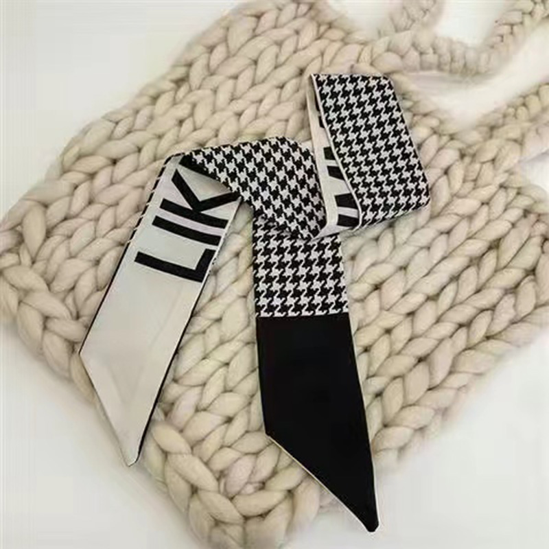 

2021 fashion designer scarf silk scarves Headband women's luxury shawl wraps Size 120 * 8cm, Blue;gray