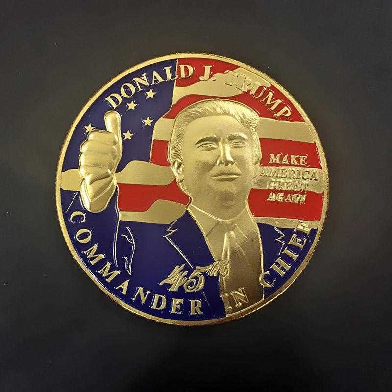 12 Styles Trump Golden Commemorative Coin Silver Metal Make America Great Again Coins