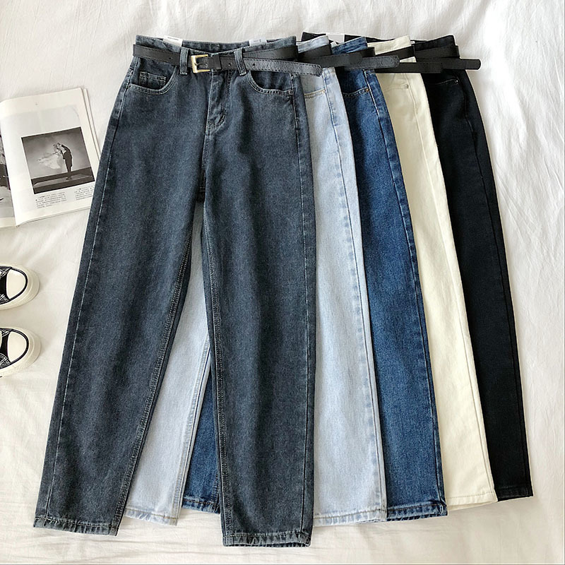 

2011msfancy blue jeans women high waist denim pantalones vaqueros mujer with belt 2021 spring streetwear