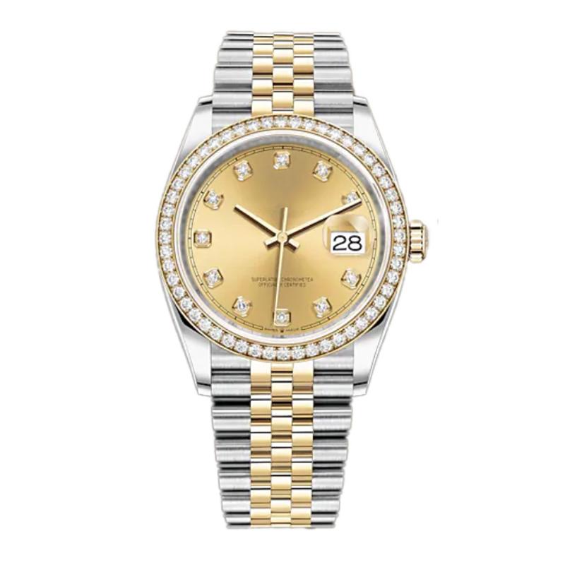 

Mens diamond Lady watches automatic mechanical Movement Wristwatches full stainless steel swimming watch Super luminous Sapphire glass montre de luxe 36-41mm