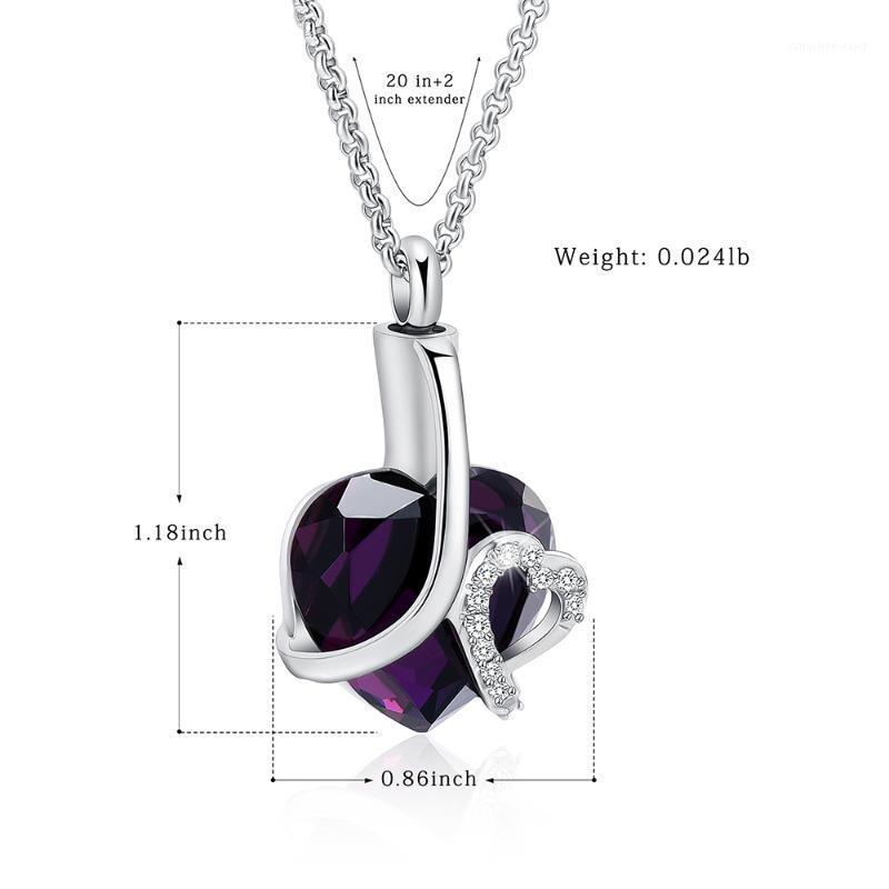 

Stainless Steel Heart Shape Crystal Inlay Cremation Pendant Necklace Memorial Ashes Urn Keepsake Jewelry Chains