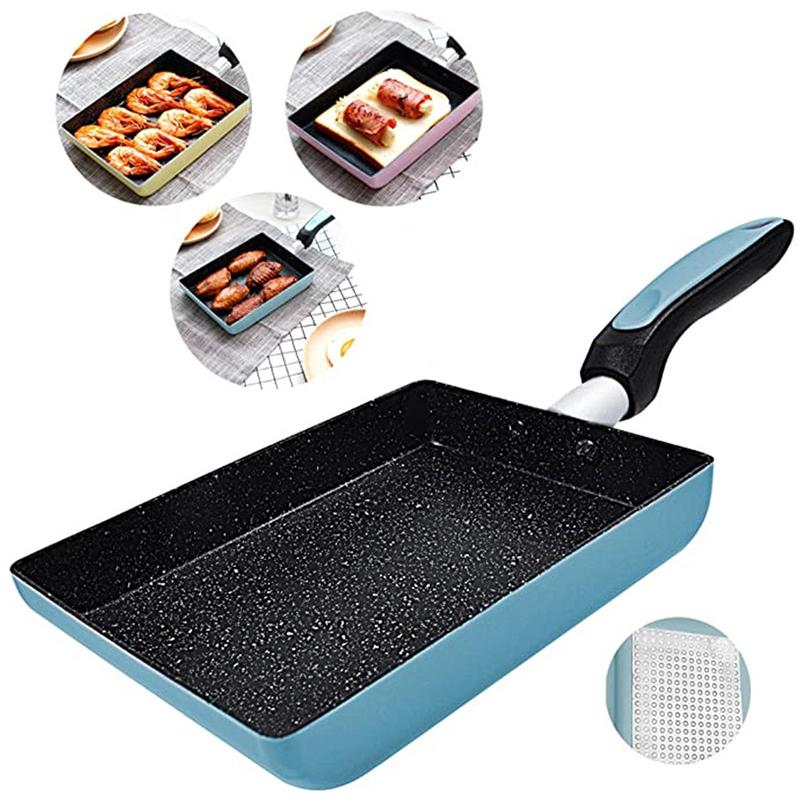 

Pans Tamagoyaki Japanese Omelette Pan / Egg - Non-stick Coating Rectangle Frying Mini Blue/Yellow/Pink