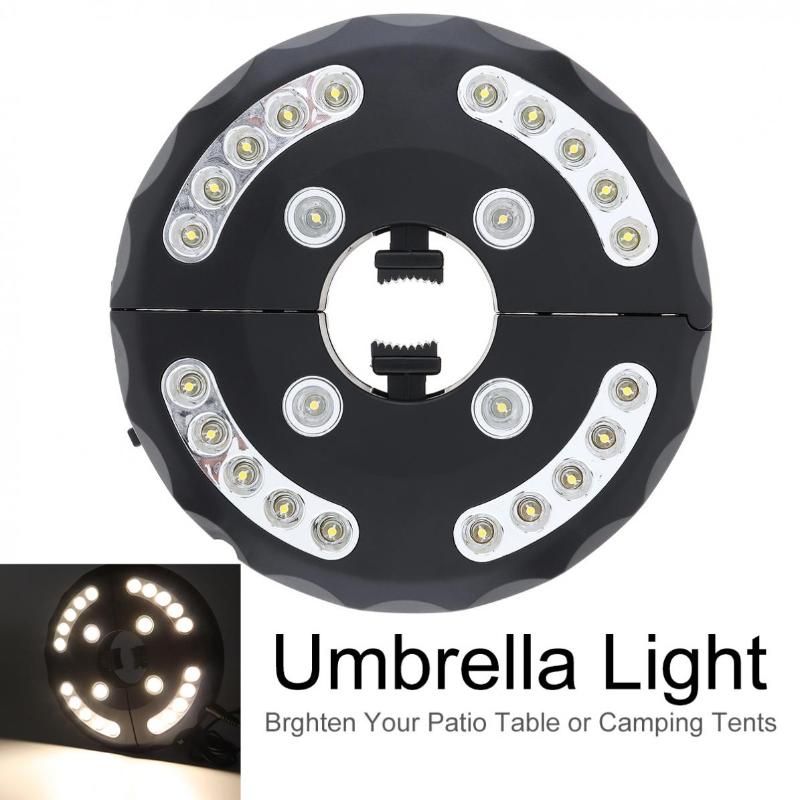 

Battery Operated 200 Lumens Warm White Cordless Umbrella Pole 24 LED Lights With 3 Brightness Modes For Camping Tents Lawn Lamps