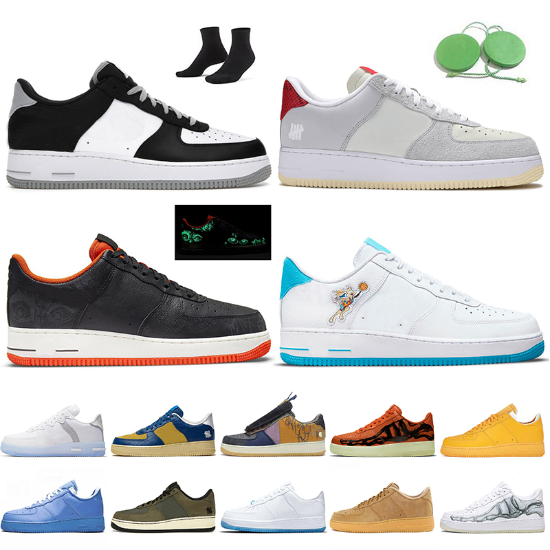 

women men designer sneakers running shoes forces one low af1 raiders black white undefeated halloween hare space jam lx uv reactive skeleton