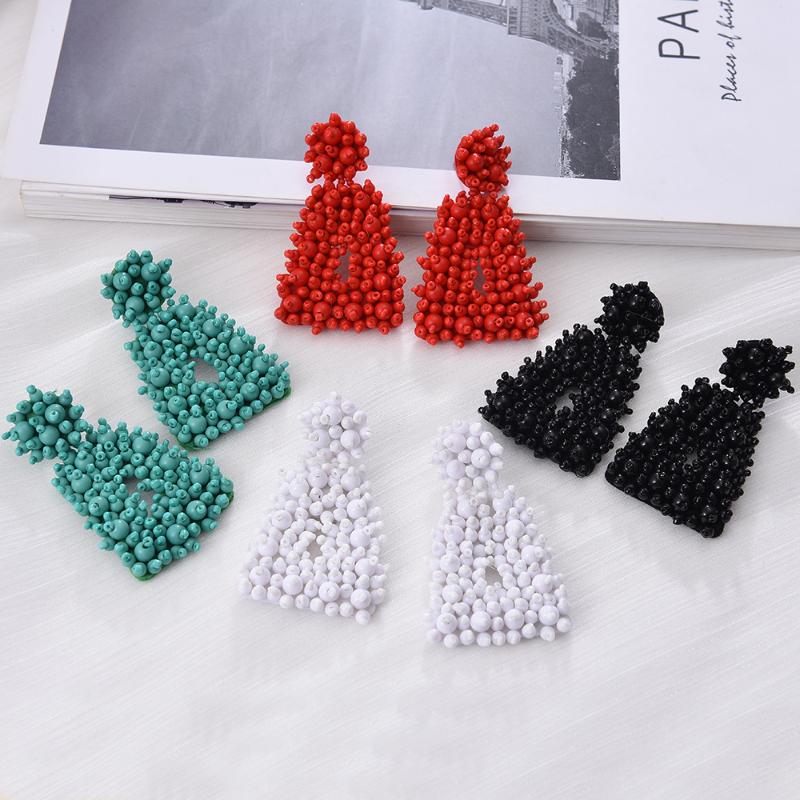 

Dangle & Chandelier Ztech 4 Color Beads Hanging Geometric Pendants Drop Earrings Statement Jewelry Accessories For Women Girls Wholesale