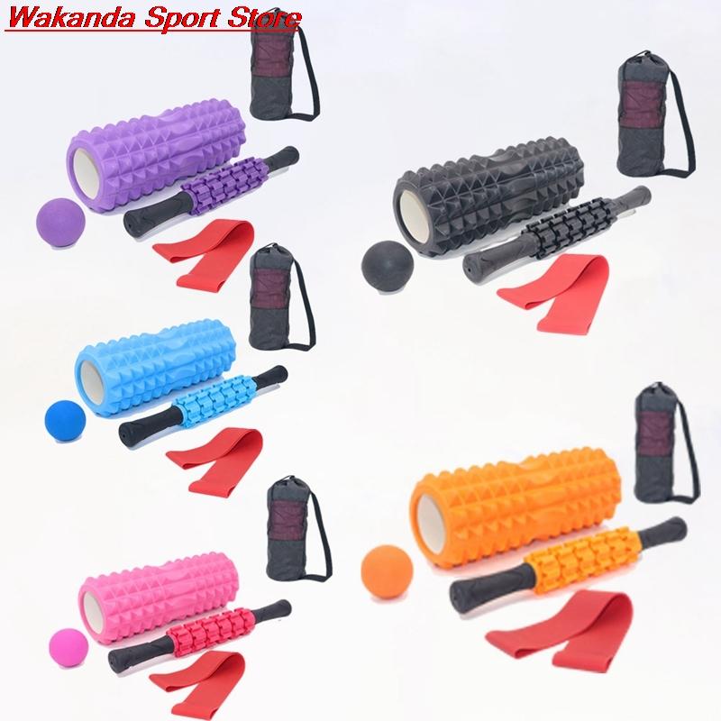 

Resistance Bands 5 Pieces/Set Yoga Pilates Foam Roller Massager Blocks Column Fitness Equipment Tension Band Exercise Accessories, Red