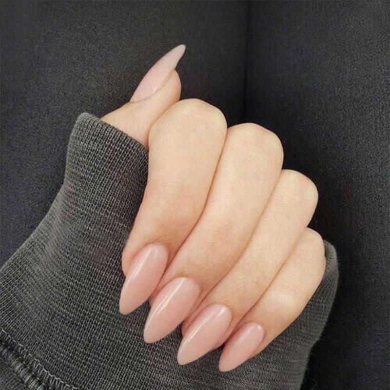 

False Nails 24Pcs Artificial Pink Full Cover Fake Wearable Long Ballerina Detachable Tips Makeup Tools Press On, Red;gold