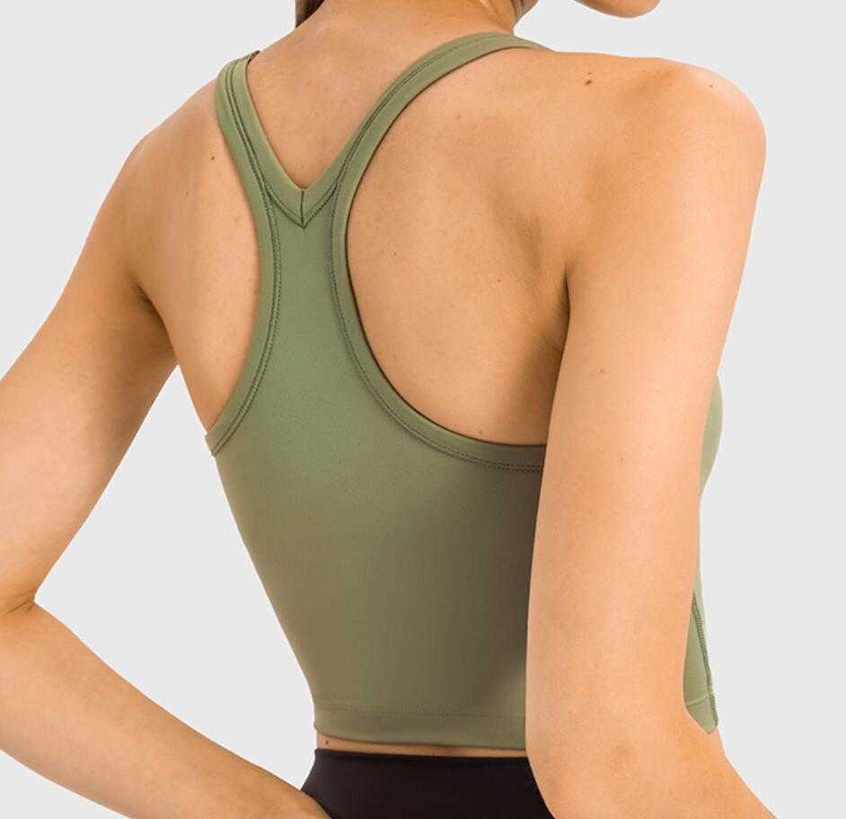 

Yoga Vest with Bra Tank Camis Running Fitness Gym Clothes Women Underwear Sports Padded Crop Tops Shirt, Carbon grey