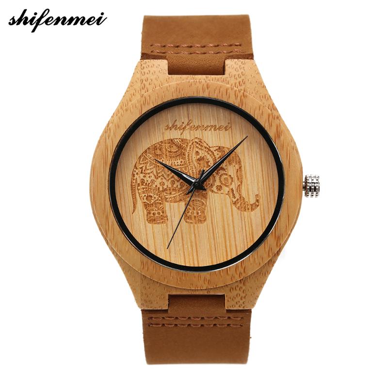 

Wristwatches Shifenmei Wooden Quartz Men Women Watches Casual Color Leather Strap Watch Wood Wristwatch Relogio Masculino 2142, S2142