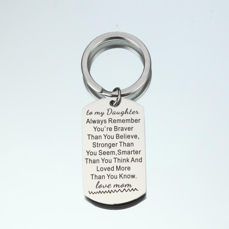 

Keychains 10pcs Inspirational Military Card Stainless Steel Key Chain Jewelry To My Daughter Always Remember You`re For W Gift