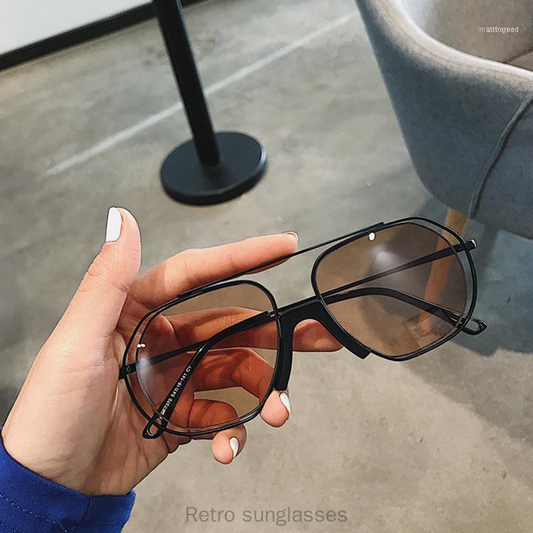 

Sunglasses Round 2021 Brand Color Sun Glasses UV400 Summer Women Beach Outdoor Brown Black Eyewear FML1