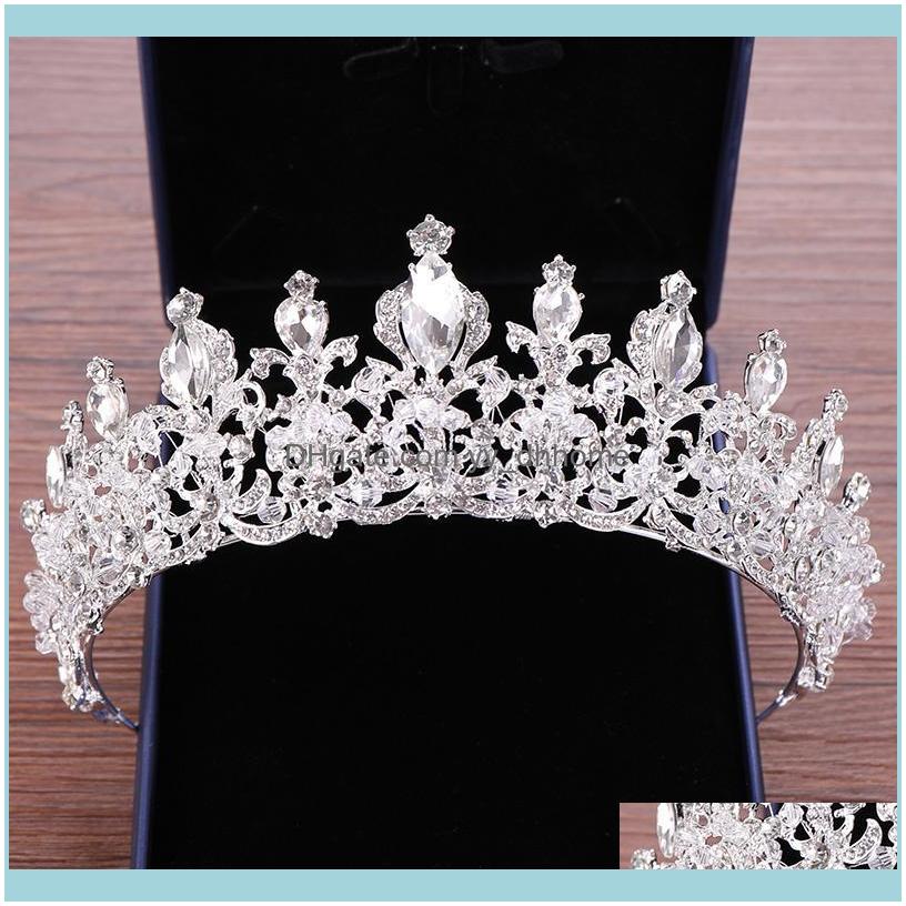 

Jewelry Jewelrybaroque Crystal Tiara Crown Bride Headwear Hair Aessories Wedding Headpiece Pageant Headband Tiaras Clips & Barrettes Drop De