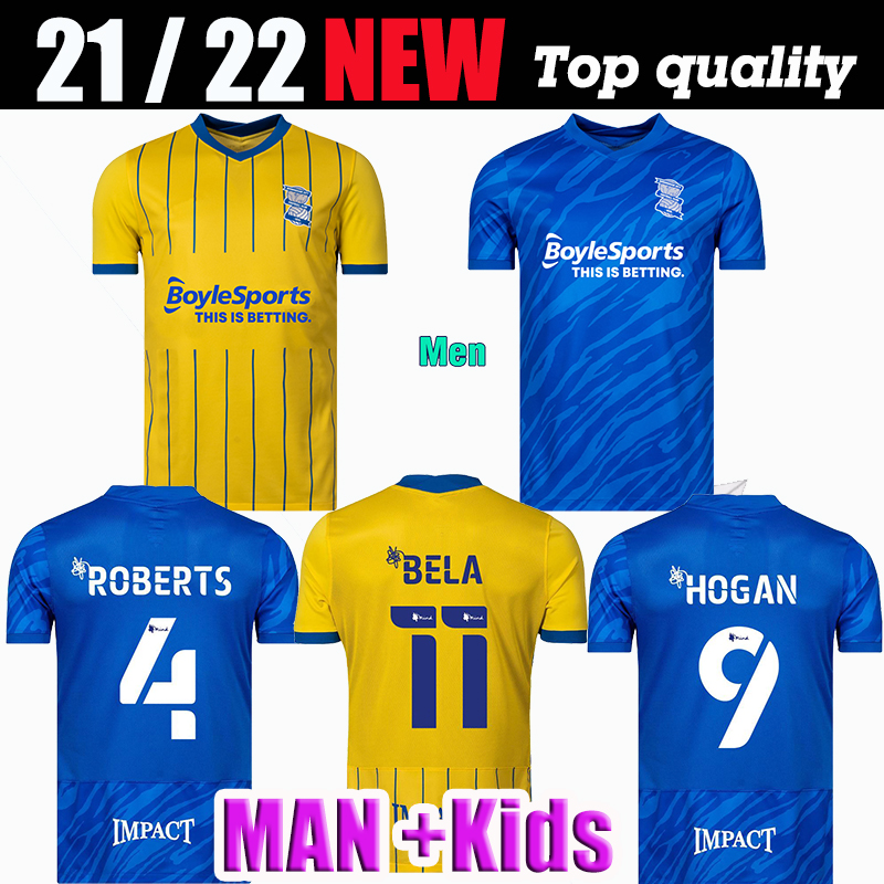 

21 22 Birmingham Soccer Jerseys Lukasz Jutkiewicz Sunjic Dean bela Hogan Pedersen 2021 2022 Sam Gallagher Men Kids Kits home biue away yellow city football shirts, Adult kit