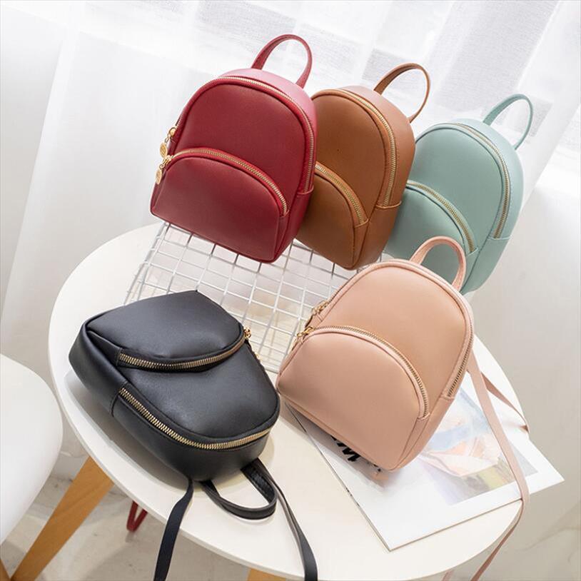 

mini backpack women pu leather shoulder bag for teenage girls kids multi function small bagpack female ladies school