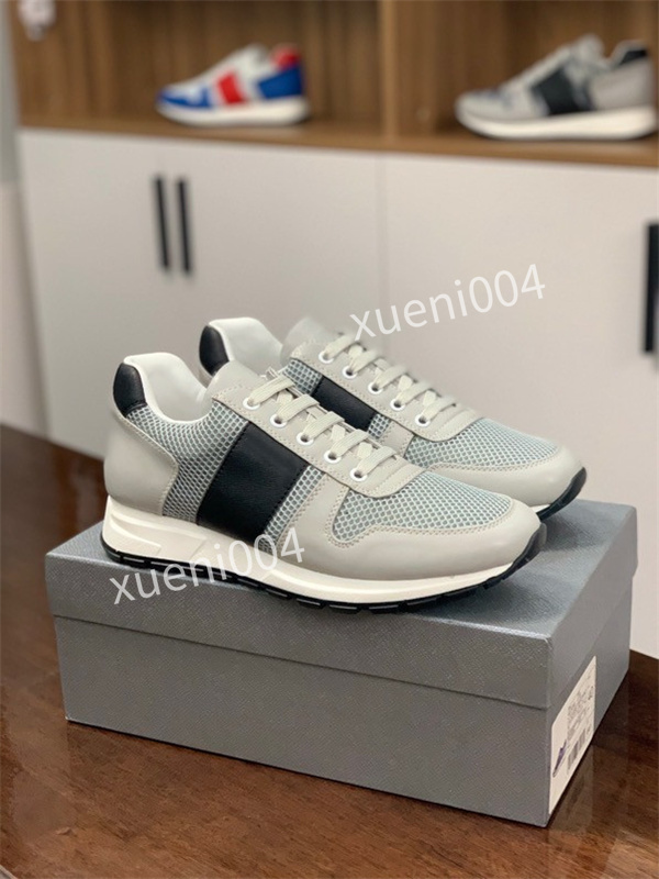 

Mens Leather Sneakers High Quality Patent Leather Flat Trainers Valentinoes Black Mesh Lace-up Casual Shoes Outdoor Runner Trainers, 06