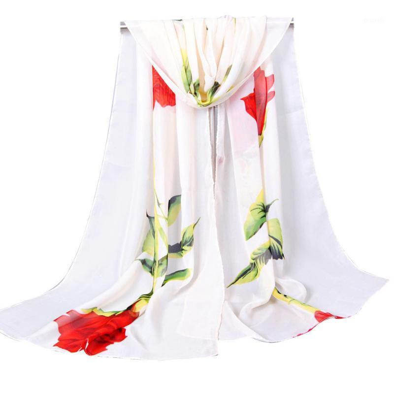 

Scarves Fashion Silk Scarf Women Poncho Rose Long Soft Hijab Wrap Ladies Shawl Chiffon Designer WrapsScarves Bufanda, Blue;gray