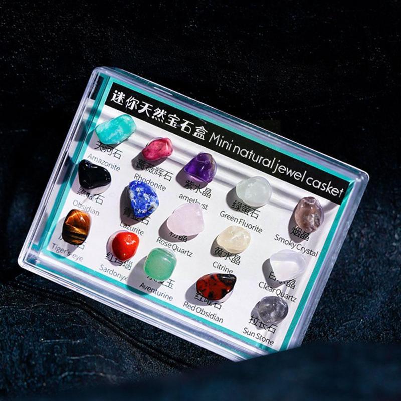 

Decorative Objects & Figurines 15/24Pcs Natural Minerals Crystal Gemstone Polished Chakra Stones Stone Decoration Collection Specimen Crafts