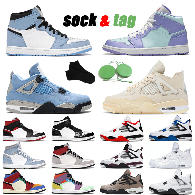 

Basketball Shoes men women 4s Fire Red Black Cat University Blue 1s Purple Pulse mens sports sneakers, # 13