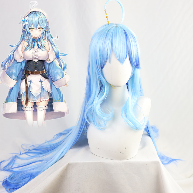 

Costume AccessoriesVtuber Youtuber Hololive Yukihana Lamy Wig Gradual Blue Girls Cosplay Long Straight Wavy Synthetic Hair Role Play Free Wi, As photo
