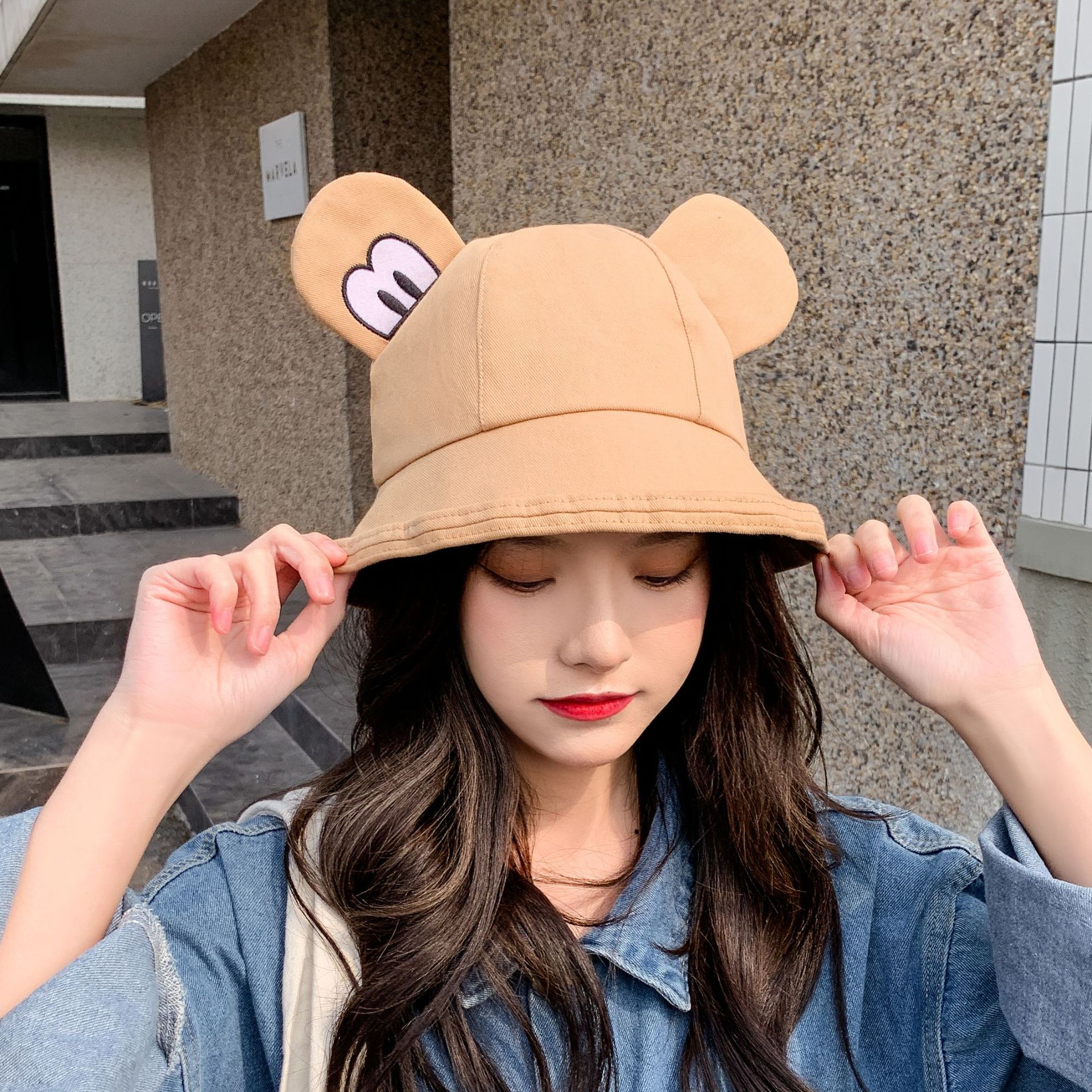 

Japanese department ins ears fisherman hats woman summer casual soft sister sweet lovely basin hats with sunscreen hat, Multi