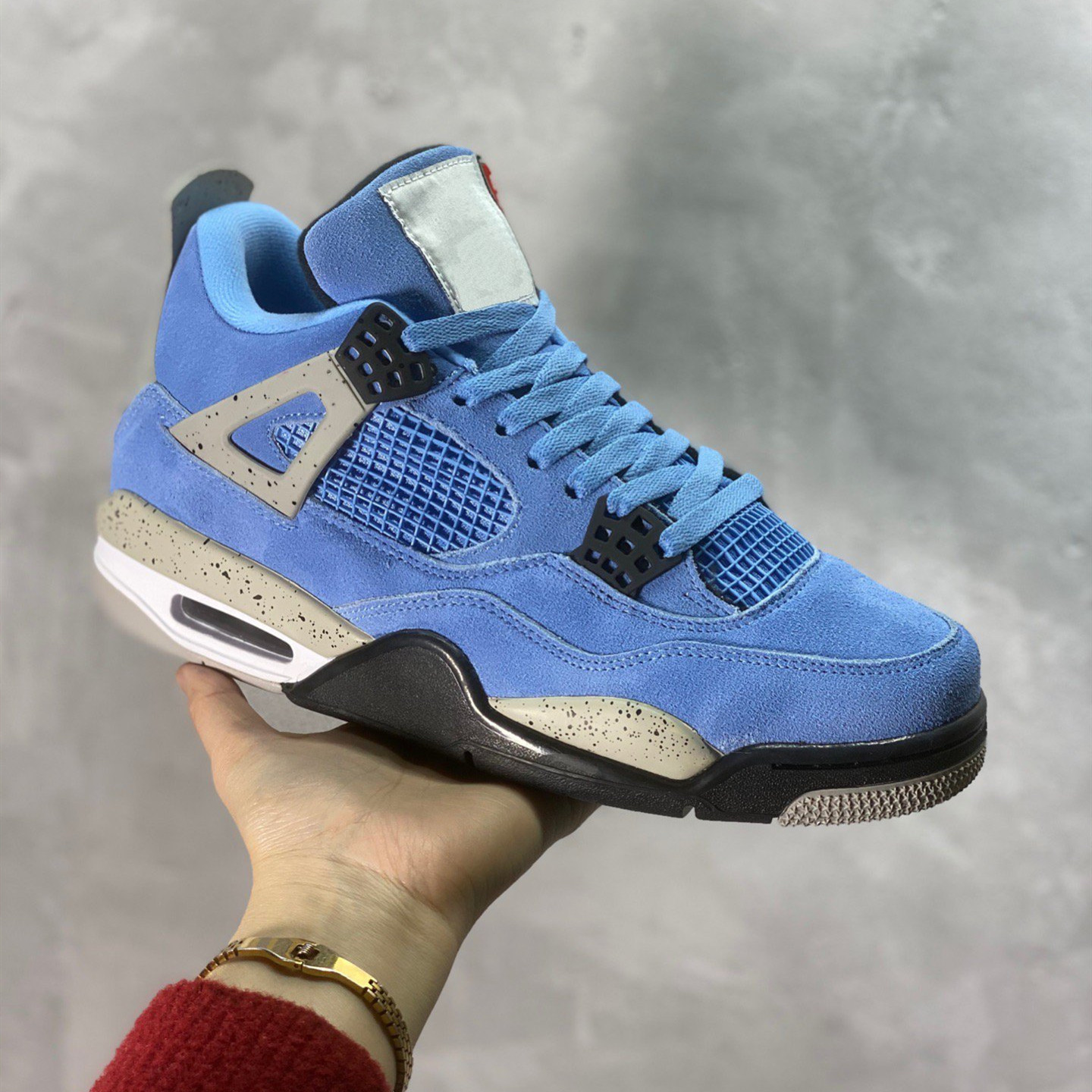 

4 OG University Blue Basketball shoes Tech Grey White Black Cement 4s Sports Sneakers Trainers, 01