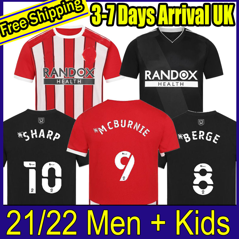 

Thailand 21 22 Sheffield Soccer Jerseys berge MOUSSET united 2021 2022 McBURNIE LUNDSTRAM FLECK NORWOOD SHARP Men Adult kids kits Away HOME black Football Shirt, 21-22 home