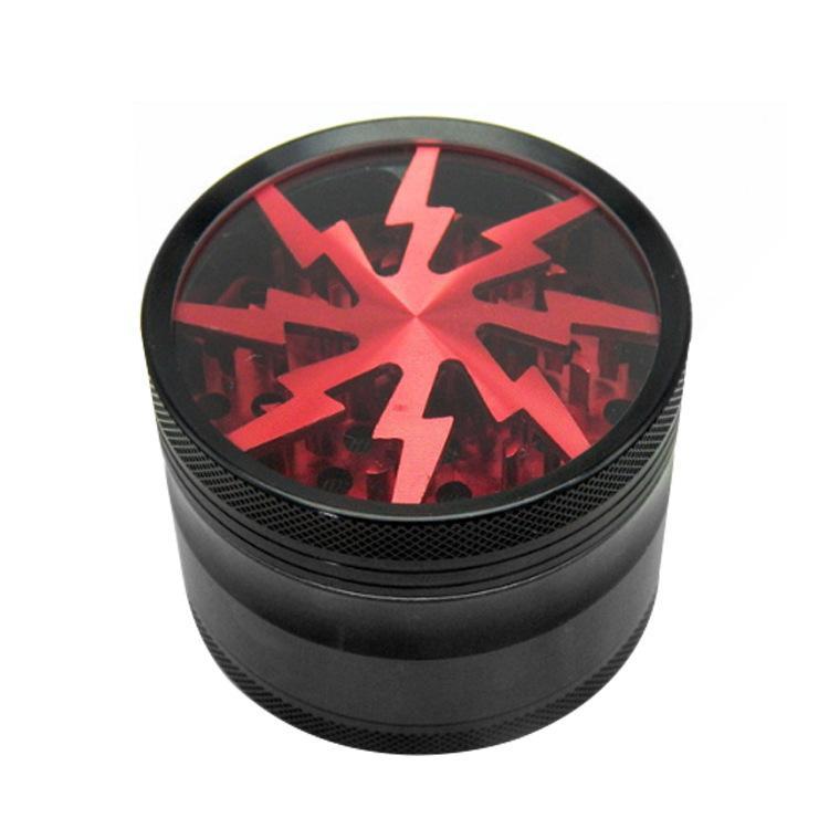 

4 layers Tobacco Smoking Herb Grinders Aluminium Alloy Grinder 100% Metal 63mm 5 colors With Clear Top Window together.