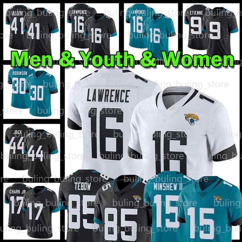 

Jaguar Football Jersey Jacksonville Tim Tebow Trevor Lawrence Travis Etienne D.J. Chark jr Gardner Minshew II Fred Taylor Laviska Shenault Myles Jack Walker Little, Women (meizhouhu)