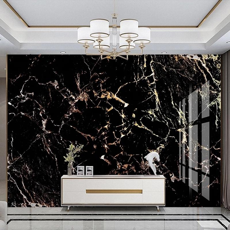 

Wallpapers Custom 3D Self Adhesive Wallpaper Luxury Golden Black Marble Pattern TV Background Wall Living Room Bedroom Canvas Painting, Fiber canvas