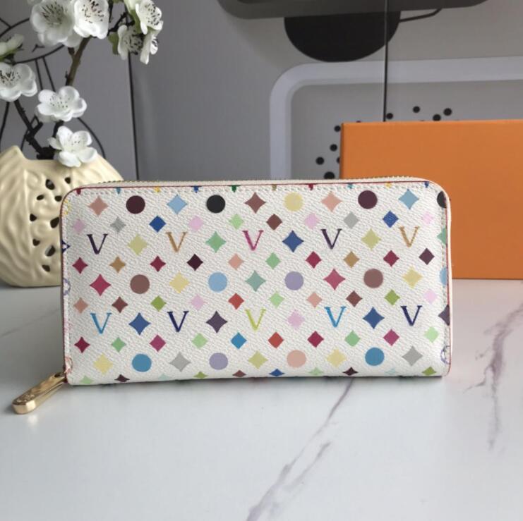 HBP Wholesale Fashion Single Zipper KEY POUCH Designer mini bag Men Women Leather Wallet Lady Ladies Long Purse with Orange Box Card dustbag Tote ba
