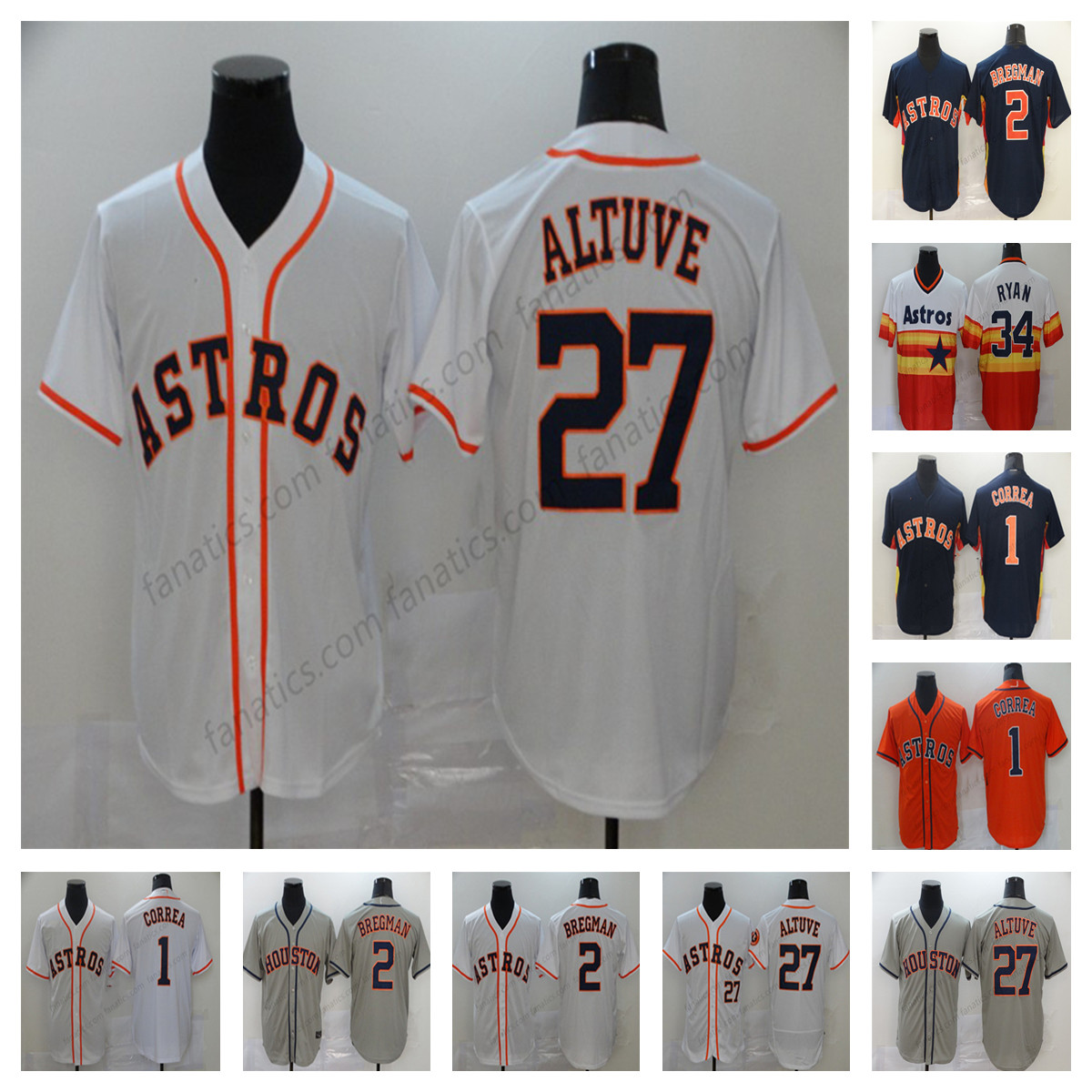 

Houston Men Women Youth Kids Astros Jersey 27 Jose Altuve 34 Nolan Ryan George Springer Alex Bregman Michael Brantley Yuli Baseball jerseys size XS-4XL, Navy mens xs-4xl