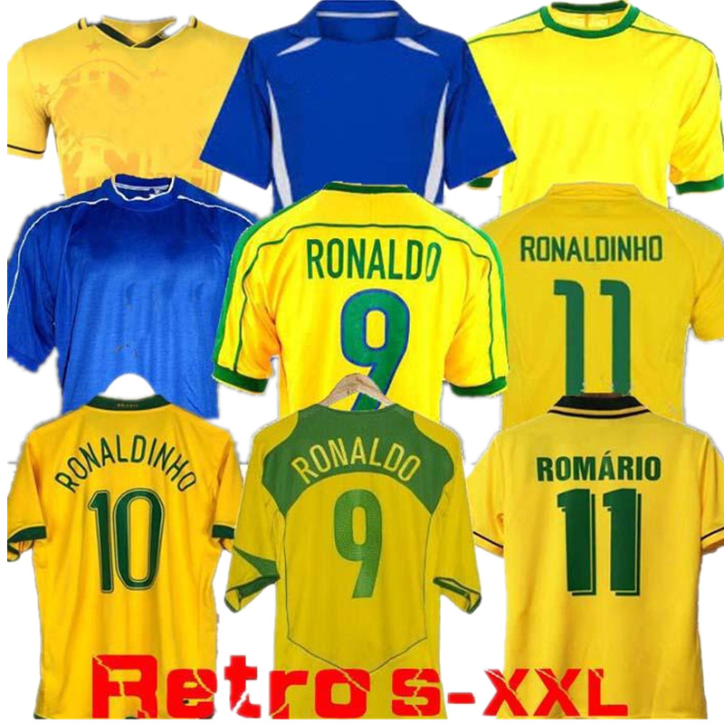

1998 Brasil soccer jerseys 2002 retro shirts Carlos Romario Ronaldo Ronaldinho 2004 camisa de futebol 1994 BraziLS 2006 1982 RIVALDO ADRIANO 1988 2000 1957, 1998 home