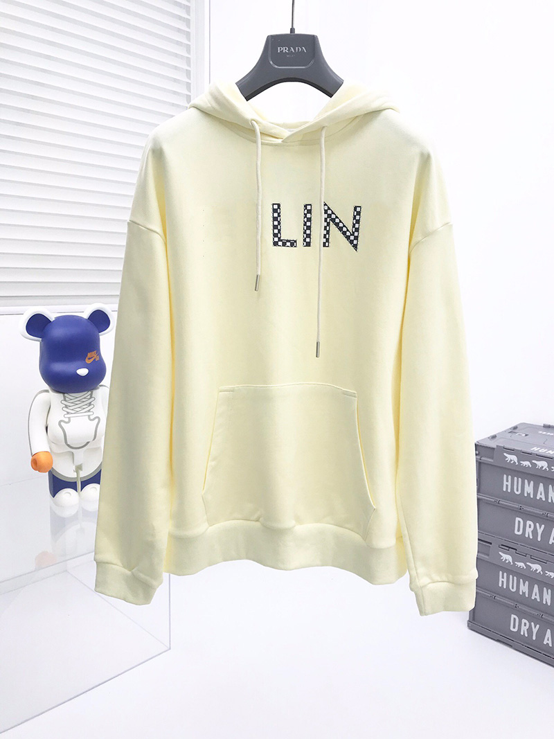

2021 Autumn Winter Paris Checkered Rivet Hoodie Skateboard high street Hoody Unisex streetwear Hooded Sweatshirt, Beige hoodie