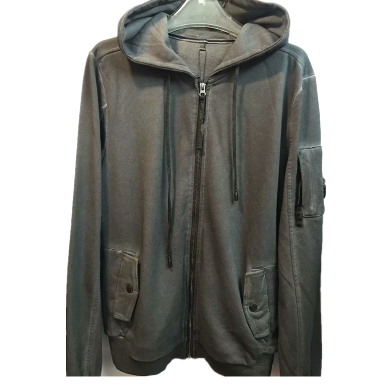 ZIP HOODED SWEATSHIRT spring Men's Women's Jacket M-3XL Washing process and aging Pure cotton fabric 3-color black grey grn Classic style