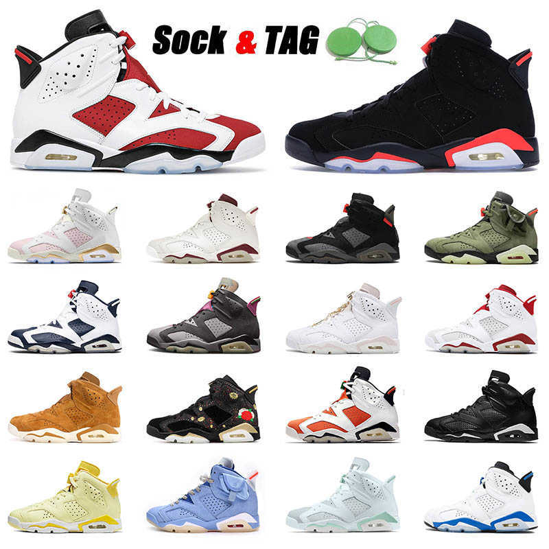 

Top Quality 2021 Jumpman Air Jorden Retro Basketball Shoes 6 6s Carmine Black Infrared White Outdoor Mens Sneakers Off Womens Sports, D7 tech chrome 40-47