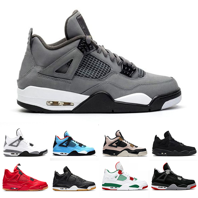 

Basketball Shoes Cool Grey 4s IV What The Cactus Jack Laser Wings Mens Denim Blue Eminem Pale Sports sneakers, 41-47 travis scots
